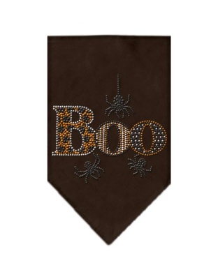 Boo Rhinestone Bandana Brown Large