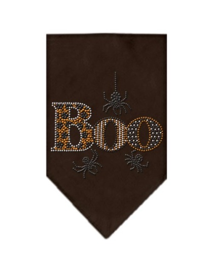 Boo Rhinestone Bandana Brown Large