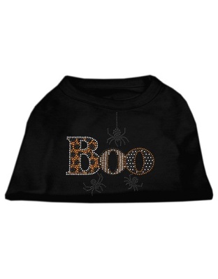 Boo Rhinestone Dog Shirt Black Lg