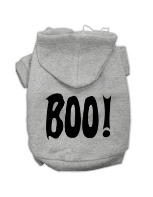 BOO! Screen Print Pet Hoodies Grey Size Lg