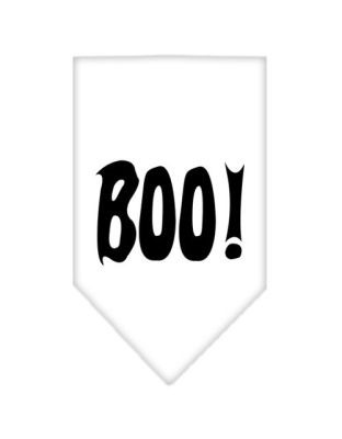 Boo! Screen Print Bandana White Large