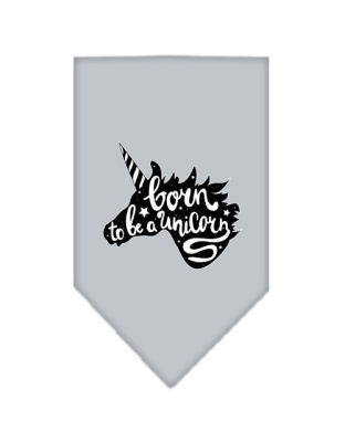 Born to be a Unicorn Screen Print Bandana Grey Large