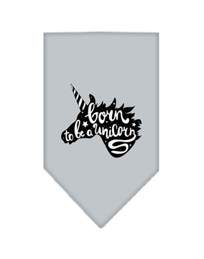 Born to be a Unicorn Screen Print Bandana Grey Large