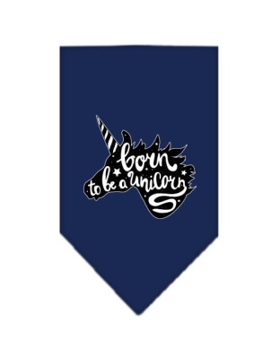 Born to be a Unicorn Screen Print Bandana Navy Blue large