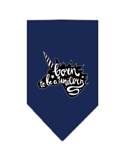 Born to be a Unicorn Screen Print Bandana Navy Blue large