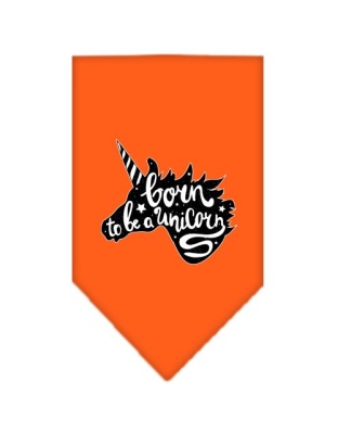 Born to be a Unicorn Screen Print Bandana Orange Large