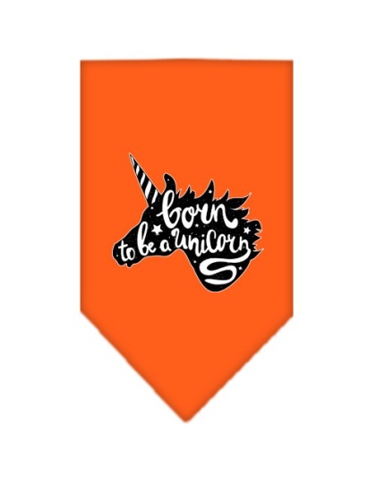 Born to be a Unicorn Screen Print Bandana Orange Large