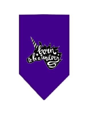 Born to be a Unicorn Screen Print Bandana Purple Large