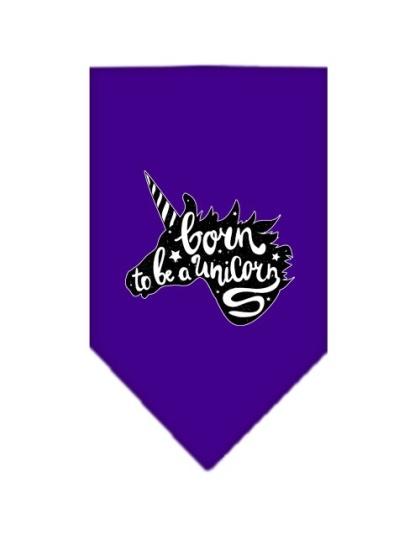Born to be a Unicorn Screen Print Bandana Purple Large