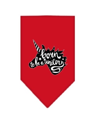 Born to be a Unicorn Screen Print Bandana Red Large