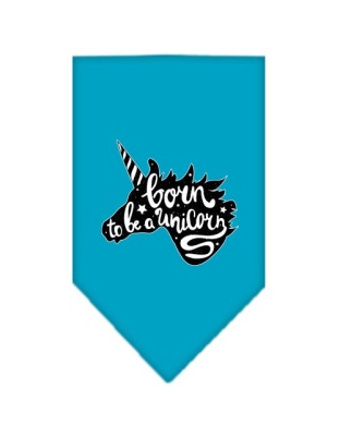 Born to be a Unicorn Screen Print Bandana Turquoise Large