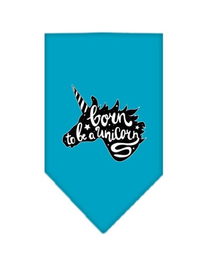 Born to be a Unicorn Screen Print Bandana Turquoise Large