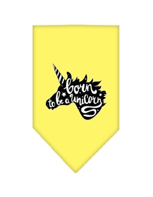 Born to be a Unicorn Screen Print Bandana Yellow Large