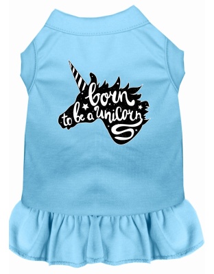 Born to be a Unicorn Screen Print Dog Dress Baby Blue 4X (22)