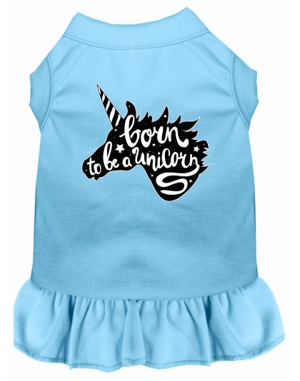 Born to be a Unicorn Screen Print Dog Dress Baby Blue 4X (22)
