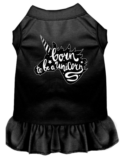 Born to be a Unicorn Screen Print Dog Dress Black 4X (22)