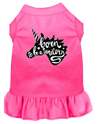 Born to be a Unicorn Screen Print Dog Dress Bright Pink 4X (22)