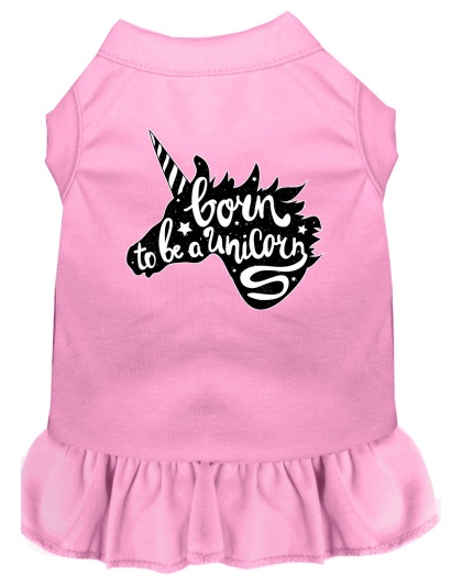 Born to be a Unicorn Screen Print Dog Dress Light Pink 4X (22)