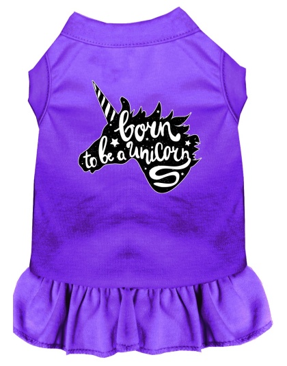 Born to be a Unicorn Screen Print Dog Dress Purple 4X (22)