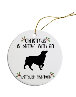 Breed Specific Round Christmas Ornament Australian Shepherd