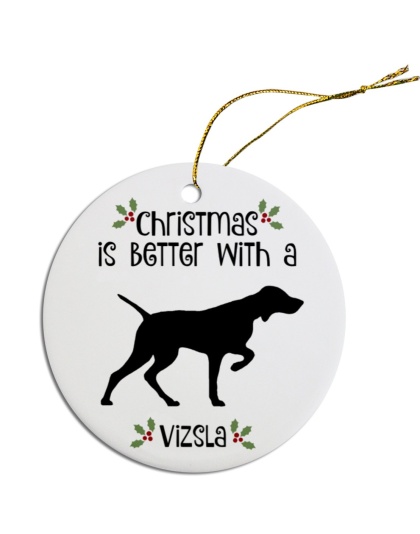 Breed Specific Round Christmas Ornament Vizsla