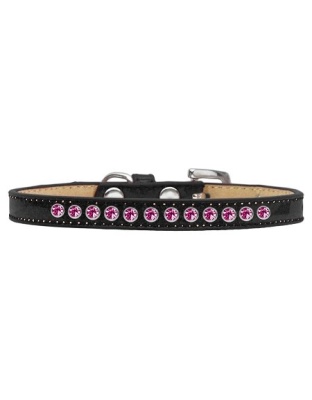 Bright Pink Crystal Size 10 Black Puppy Ice Cream Collar