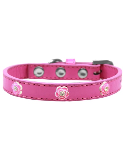 Bright Pink Rose Widget Dog Collar Bright Pink Size 10