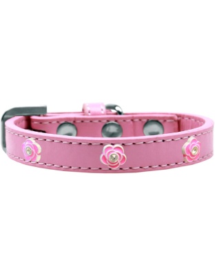 Bright Pink Rose Widget Dog Collar Light Pink Size 10