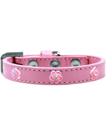 Bright Pink Rose Widget Dog Collar Light Pink Size 10