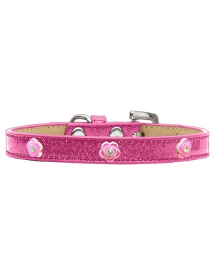 Bright Pink Rose Widget Dog Collar Pink Ice Cream Size 10