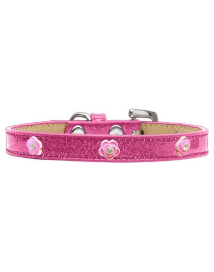 Bright Pink Rose Widget Dog Collar Pink Ice Cream Size 10