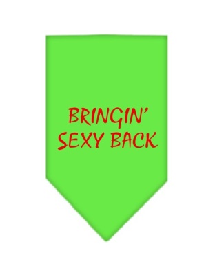 Bringin Sexy Back Screen Print Bandana Lime Green Large