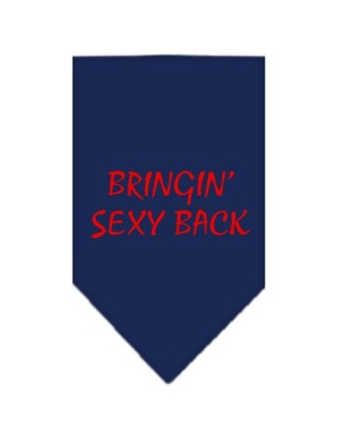 Bringin Sexy Back Screen Print Bandana Navy Blue large