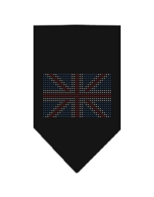 British Flag Rhinestone Bandana Black Large