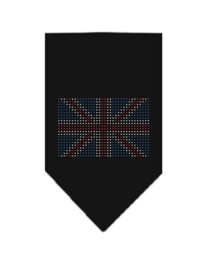 British Flag Rhinestone Bandana Black Large