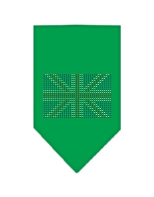 British Flag Rhinestone Bandana Emerald Green Large