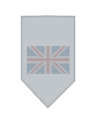 British Flag Rhinestone Bandana Grey Large