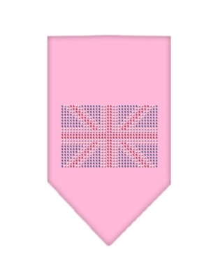 British Flag Rhinestone Bandana Light Pink Large