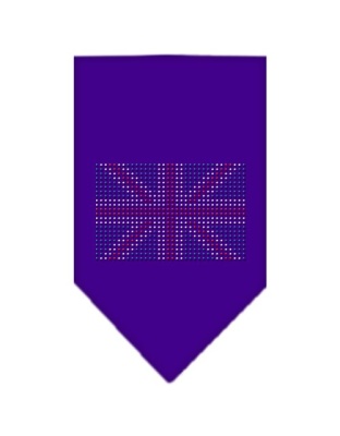 British Flag Rhinestone Bandana Purple Large