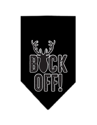 Buck Off Screen Print Bandana Black Large