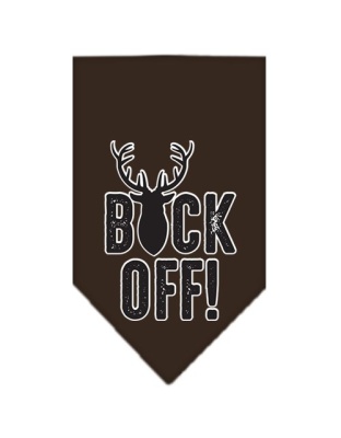 Buck Off Screen Print Bandana Brown Large