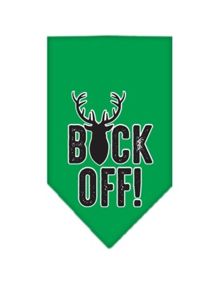 Buck Off Screen Print Bandana Emerald Green Large