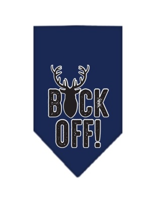 Buck Off Screen Print Bandana Navy Blue large