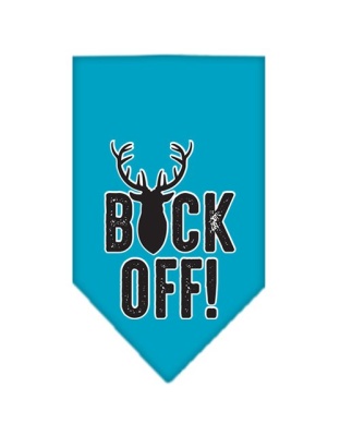 Buck Off Screen Print Bandana Turquoise Large