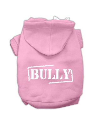 Bully Screen Printed Pet Hoodies Light Pink Size Lg