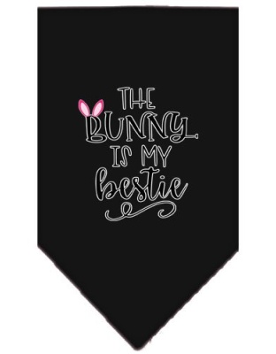 Bunny is my Bestie Screen Print Bandana Black Large