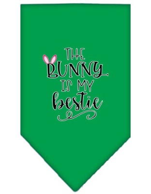 Bunny is my Bestie Screen Print Bandana Emerald Green Large