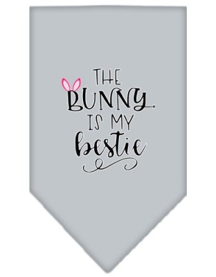 Bunny is my Bestie Screen Print Bandana Grey Large