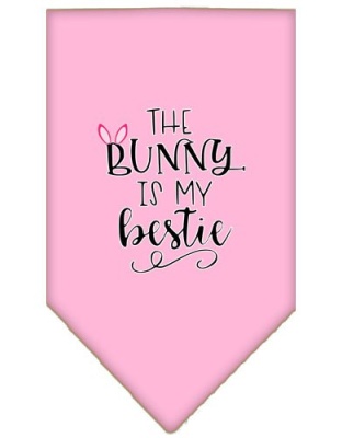 Bunny is my Bestie Screen Print Bandana Light Pink Large
