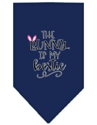 Bunny is my Bestie Screen Print Bandana Navy Blue large